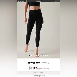 Athleta Leggings/Tights/Yoga Pants Medium in Black